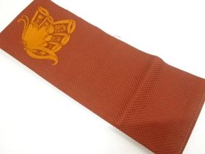 蝶模様　刺繍　半幅帯(256センチ)